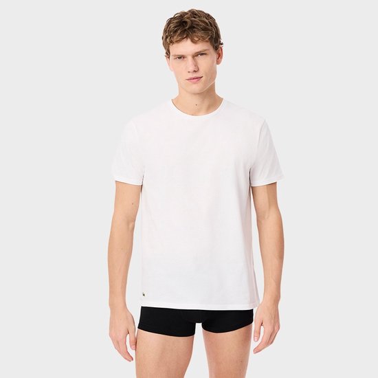 T-shirt rond 100% coton Lacoste Hommes Blanc (3 pièces) - Taille M