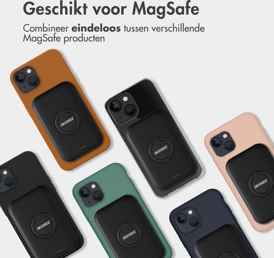 Accezz Powerbank Adapté à Magsafe 5000 mAh - Affichage LED de la batterie - USB C - 18 Watt - Powerbank sans fil Adapté à iPhone 12/13/14/15 - Noir