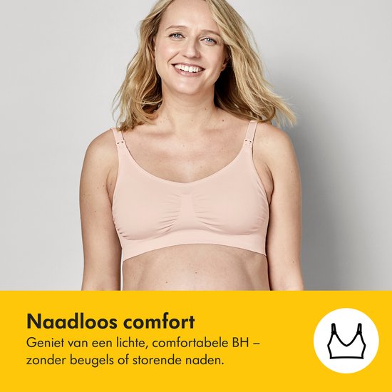 Soutien-gorge Medela Keep Cool - Soutien-gorge d'allaitement sans coutures - Soutien-gorge de grossesse avec 2 zones respirantes - Tissu Soft Touch - Blanc - Taille S