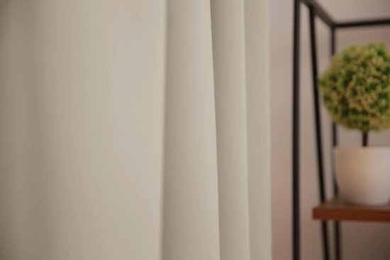 Larson - Rideau occultant Luxe uni - avec anneaux - 3m x 2,5m - Gris sable clair