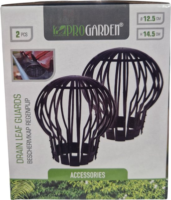 Capuchon de protection/capteur de feuilles pour tuyau de descente 2pcs - noir - Ø12.5 x H14.5