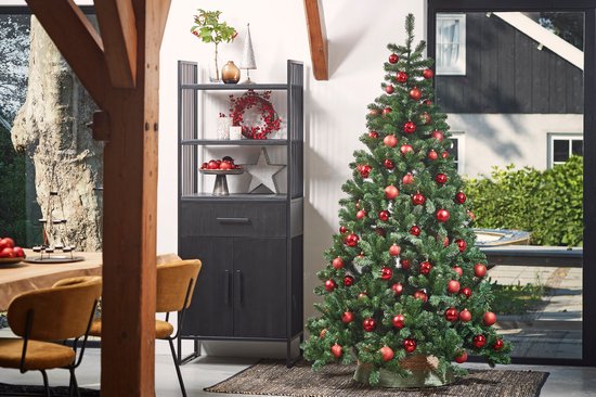 Sapin de Noël Triumph Tree Tuscan - Sapin artificiel d'aspect naturel avec codes couleur - Décoration de Noël d'intérieur sans entretien - Structure à emboîter - 120 x 81 cm - Vert