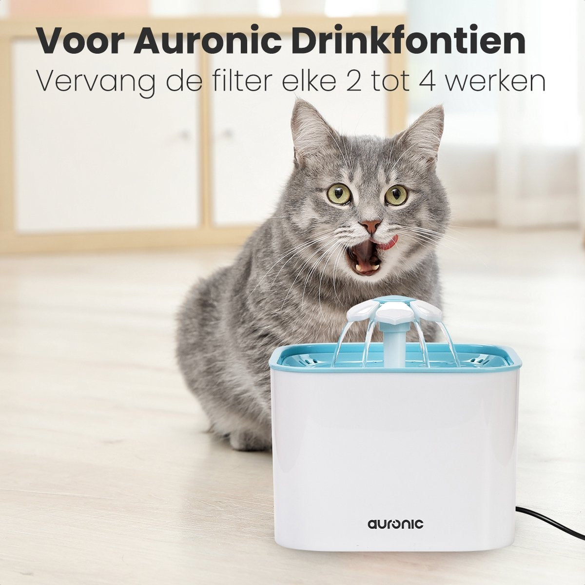 Filtres pour fontaines à chat Auronic - 6 pièces - 3 couches - pour fontaines Auronic AU3014
