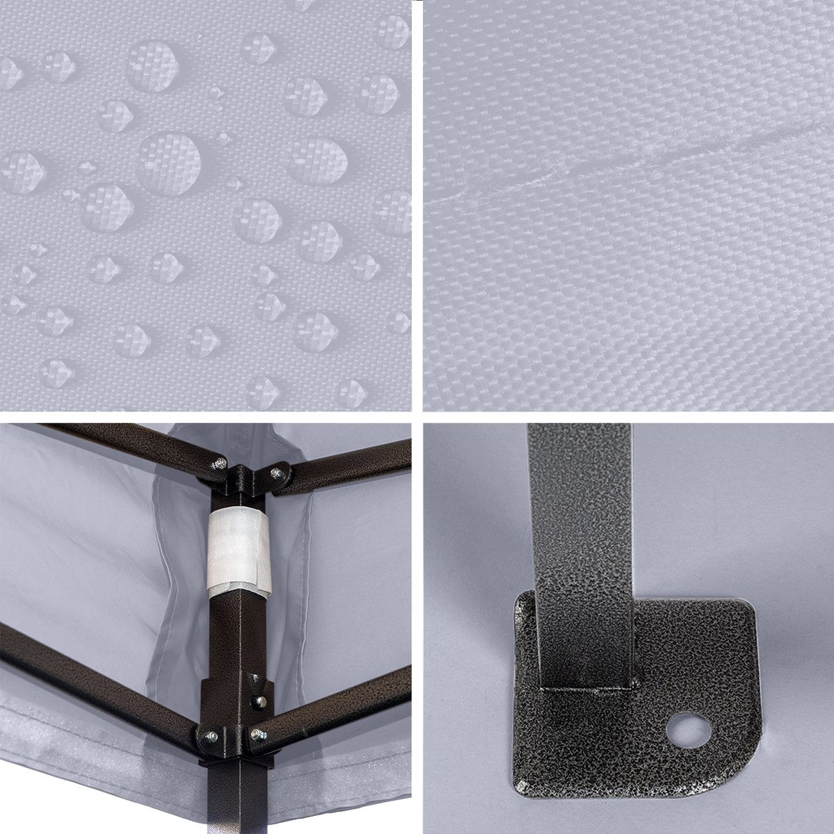 Tente de réception LifeGoods - Barnum- 3x3 m - Facile à monter - Pliable - Imperméable - Sac de transport à roulettes - Gris foncé
