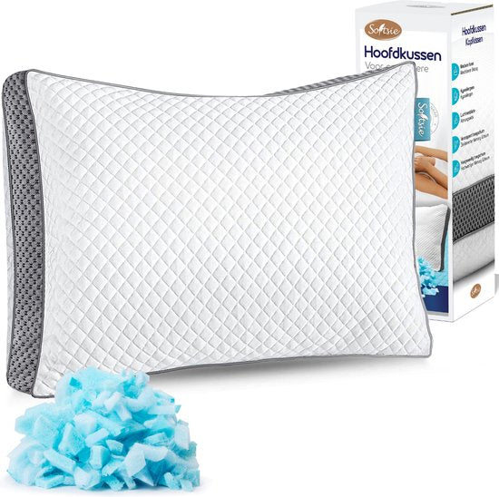 Softsie Oreiller en mousse à mémoire de forme 70x50 - Oreiller ergonomique - Oreiller de sommeil réglable - Oreiller - Oreillers Douleurs de cou
