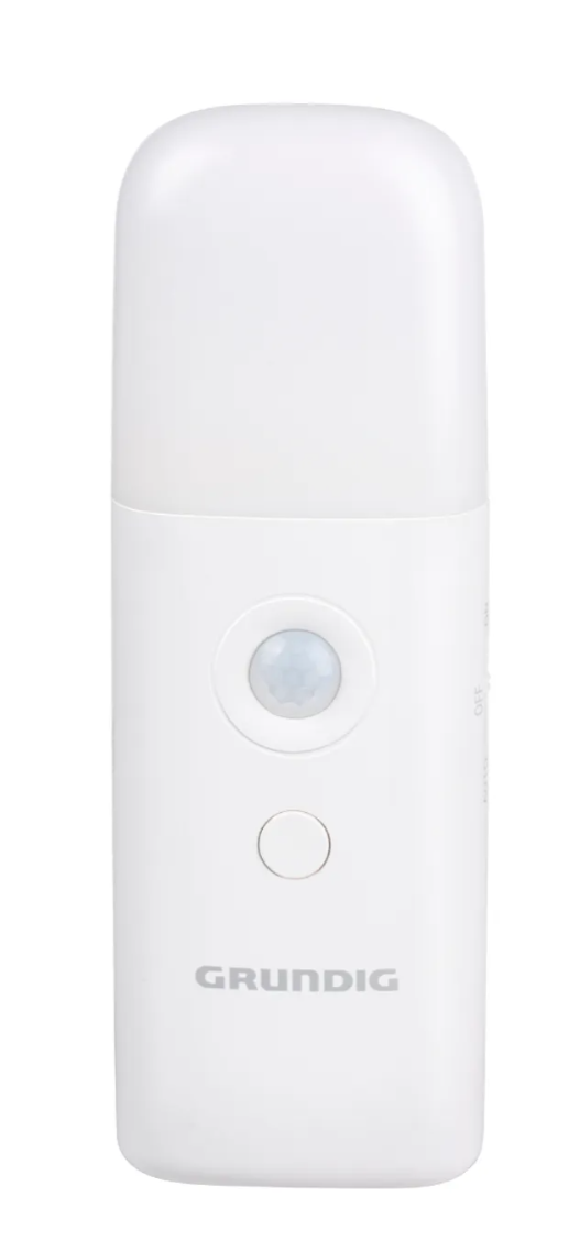 Lampe de nuit Grundig à capteur de mouvement - 10 x 14,9 x 17 cm - Blanche