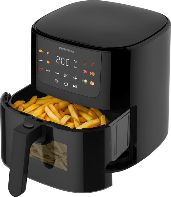 Friteuse à air chaud Inventum GF502HLDB - 5 L - Fenêtre de visualisation - 11 programmes - 70-200 °C - Jusqu'à 5 personnes - Noir - Coupe du monde