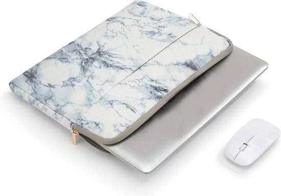 Trendfield 13 Inch Laptop Sleeve for Macbook Air & Pro - Sleeve 13.3 Inch Laptop Sleeve - White Marble