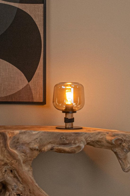 Lucide ILONA - Lampe de table - Ø 18 cm - 1xE27 - Ambre