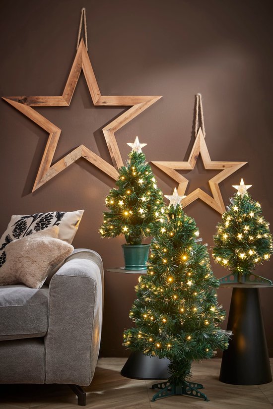 Sapin de Noël artificiel Mercury de Luca Lighting avec éclairage à fibre optique - H 45 x Ø 25 cm - Vert