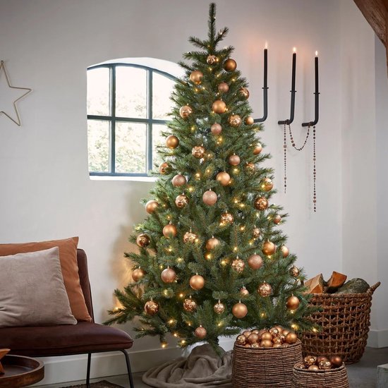Black Box Trees Toronto - Sapin artificiel h230xd140cm - Sapin de Noël avec des aiguilles givrées réalistes - Décoration de Noël d'intérieur - Structure à charnières pour un montage rapide et facile - Vert