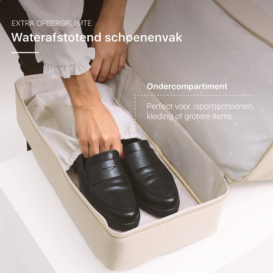 ONYX The Weekender Sac de voyage pour femmes et hommes - Sac de week-end 50 L - Sac de voyage en tant que bagage à main - Blanc ivoire