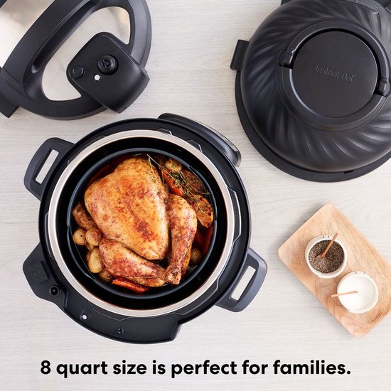 Multicuiseur Instant Pot Duo Crisp 7,6 L + friteuse à air chaud - Autocuiseur 11-en-1 - Mijoteuse - Cuisson sous vide - Friteuse à air chaud - Système à double couvercle - Jusqu'à 8 portions