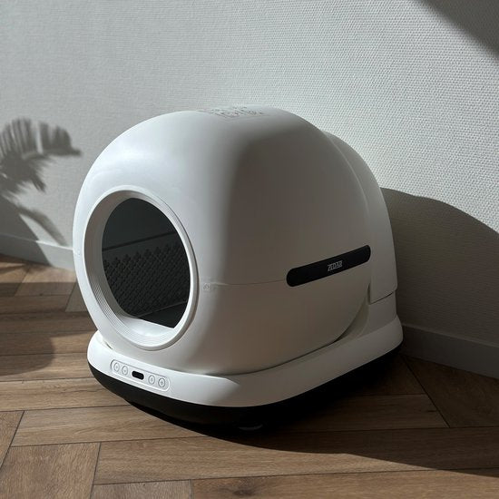 Bac à litière automatique - Bac à litière autonettoyant - Application incluse - Avec tapis de bac à litière et 3 rouleaux de sacs de collecte - 82 L XXL - Zedar K1200