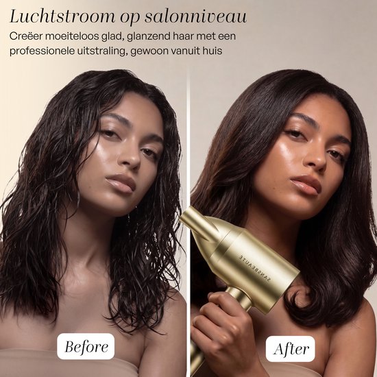 Sèche-cheveux Sansbeauté® avec diffuseur - Boucles - 110 000 tr/min - Sèche-cheveux ionique avec brosse - 3 vitesses - 3 embouts - Sèche-cheveux de voyage - Sèche-cheveux - Kit pour boucles - Sèche-cheveux avec diffuseur - Sèche-cheveux professionnel - 2