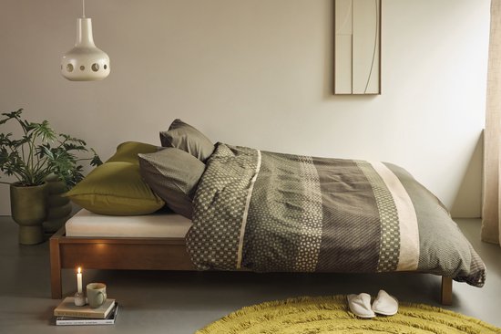 Housse de couette Beddinghouse Fera - Double - 200 x 200/220 cm - Vert
