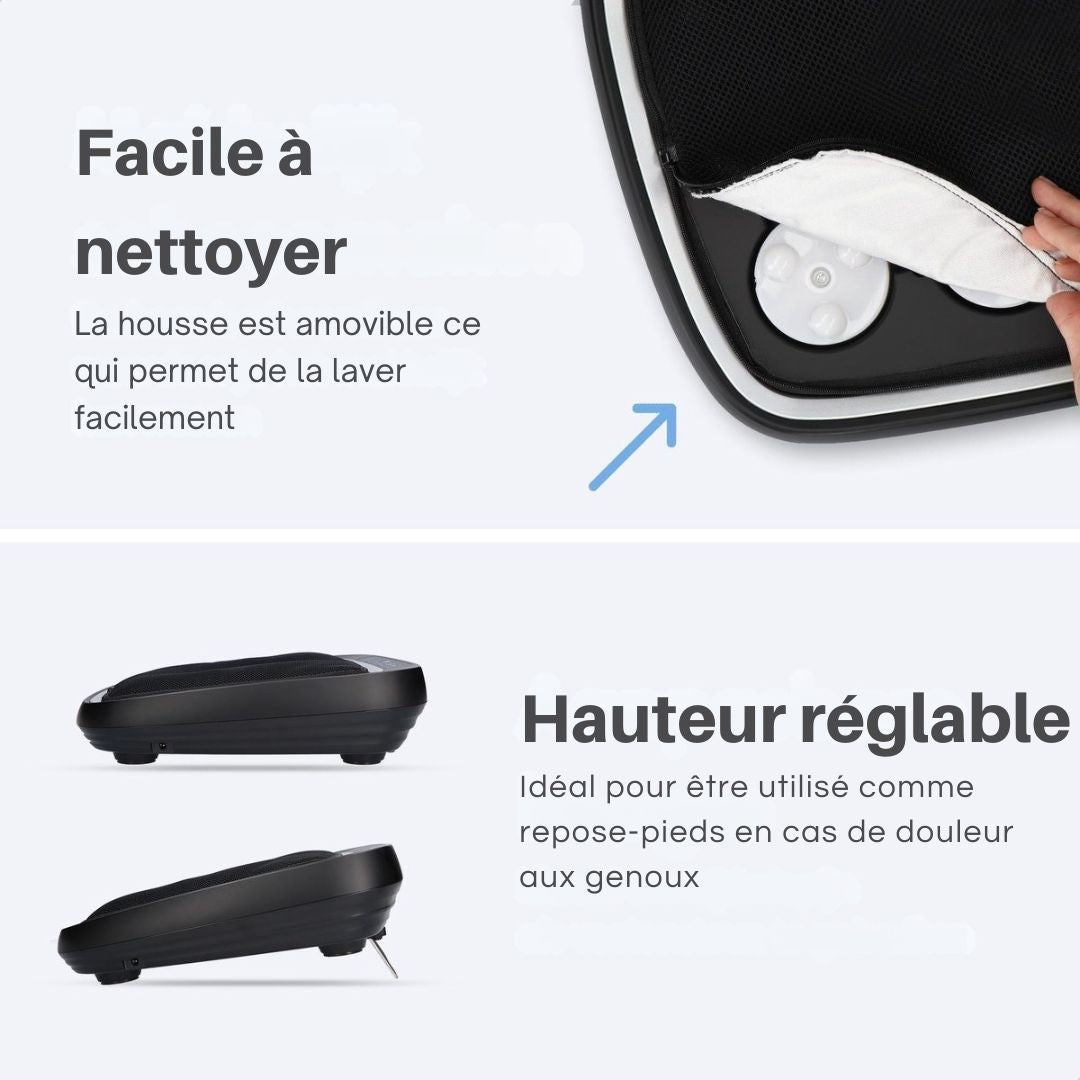 Appareil de massage des pieds Shiatsu Lifeproducts - 3 vitesses - Fonction chaleur - Housse amovible - Noir