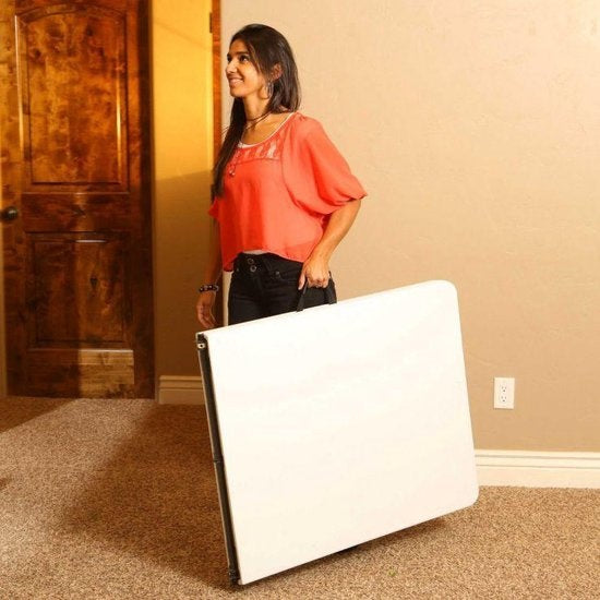 Table de travail - Lifetime - de buffet - 180 cm - pliable comme une valise - blanc