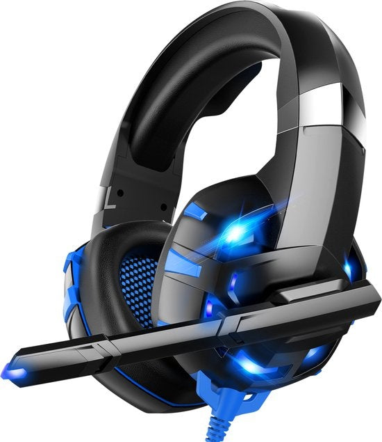 Casque de jeu Strex avec microphone bleu - PC + PS4 + PS5 + Xbox One + Xbox Series