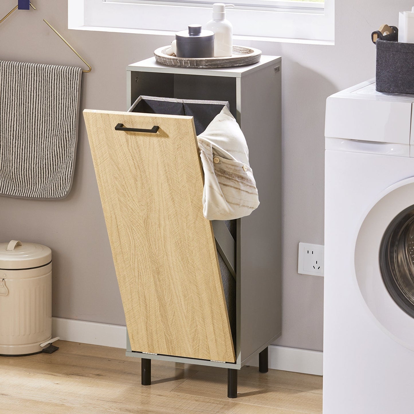 SoBuy Armoire à linge - Armoire basse - 31,5 x 30 x 86cm - Gris