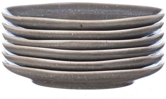 assiette STELLAR Ø18cm - 6 pièces - Gris béton