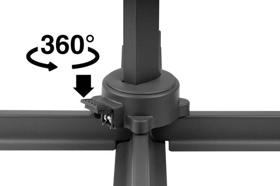 Feel Furniture - Parasol de luxe - Roma 4 x 4 mètres, octogonal - Gris foncé