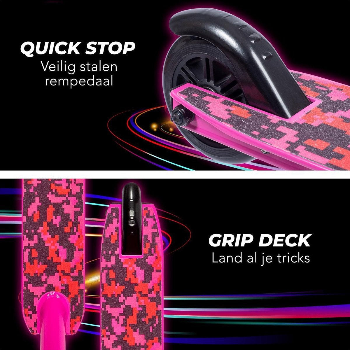 LifeGoods StuntRider - Scooter cascadeur - Étape 8+ Years - Roues 100mm - Garçons/Filles - Rose