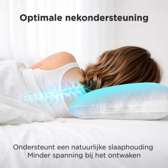 Oreiller CozySense® - Lot de 2 - 50x70 CM - Oreiller de sommeil rafraîchissant - Oreiller réglable avec rembourrage supplémentaire - Oreiller pour les dormeurs sur le côté, le ventre et le dos