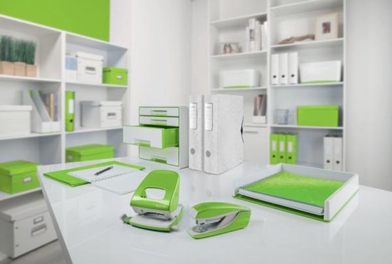 Agrafeuse Leitz WOW - Capacité d'agrafage de 30 feuilles - Agrafes incluses - Idéal pour le bureau à domicile - Vert