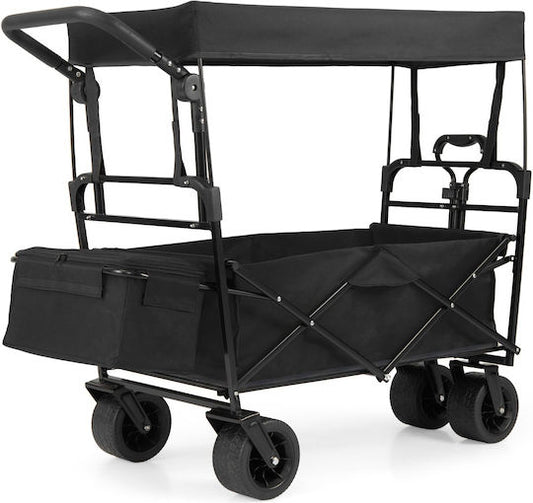 Chariot de jardin pliable Coast 100 litres - Noir - 120 x 57 x 110 cm