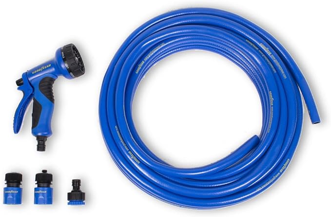 Tuyau d'arrosage extensible Goodyear - 15 mètres - Latex anti-torsion - Pression de 4 bars