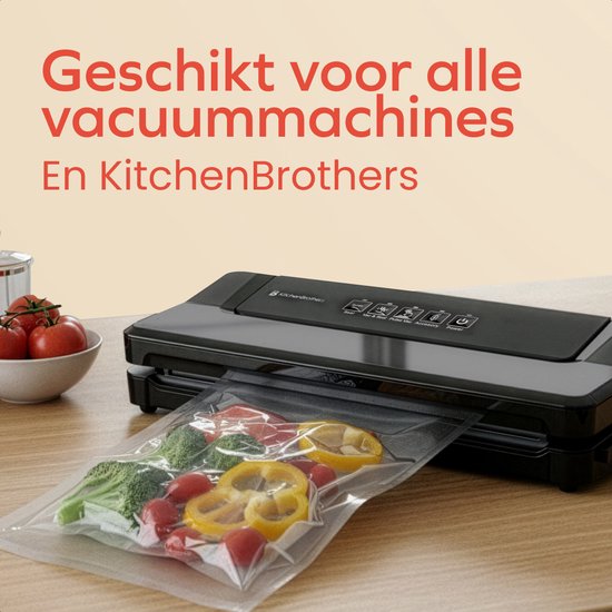 KitchenBrothers Vacuum Bags - 150 pièces - Mix Set - BPA-free - Vacuum bags food - Sous vide bags - For Vacuum Maker