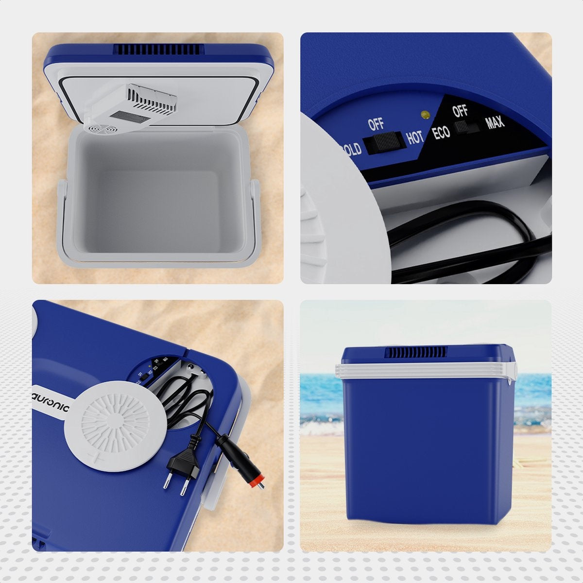 Auronic Glacière électrique - Bleue - 25L - 12V et 240V