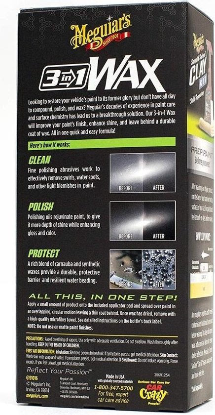 Cire 3-en-1 Meguiar's - Cire pour voiture - 473 ml
