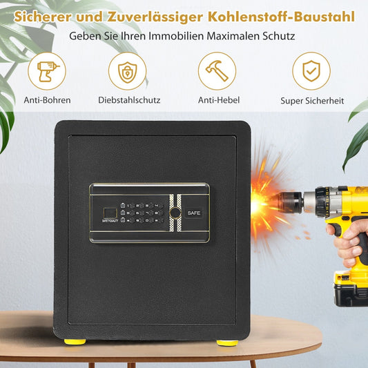 Coast Safe Electronic Safe Cabinet met digitaal toetsenbord 45 L Safe Safe 36 x 31 x 41 cm zwart