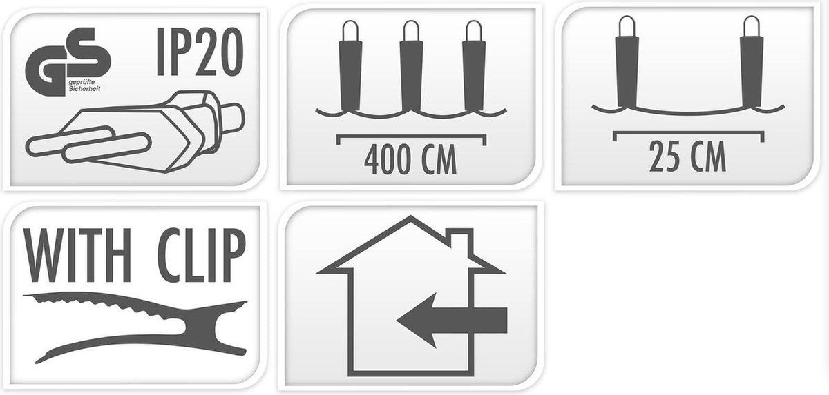 Guirlande de bougies - 50 Led - 12,2 mètres - Crème