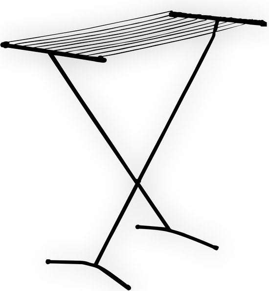 BRASQ Séchoir vertical noir - 8 mètres - Sèche-linge - Étagère à linge pliable - Étagère à linge verticale - Étagères de séchage - 90x53x83 cm
