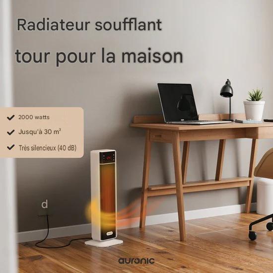 Fourneau électrique Auronic - Fourneau en céramique - Fourneau à tour - 2000W - Blanc