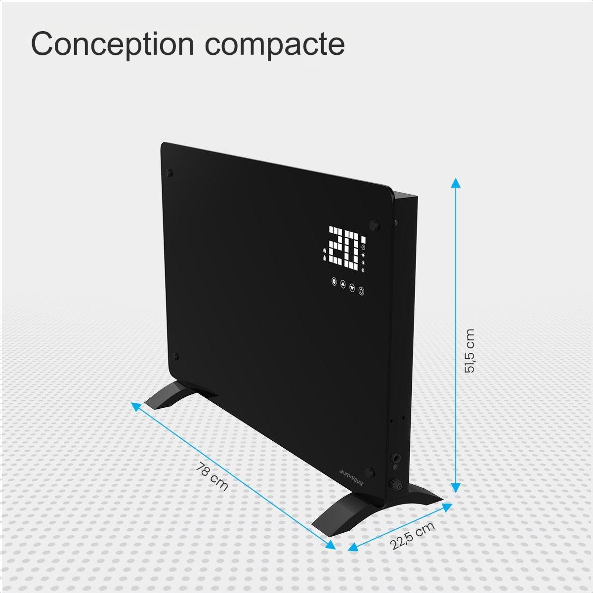 Radiateur éléctrique mobile - Auronic - Thermostat et télécommande - 2000 W - Noir