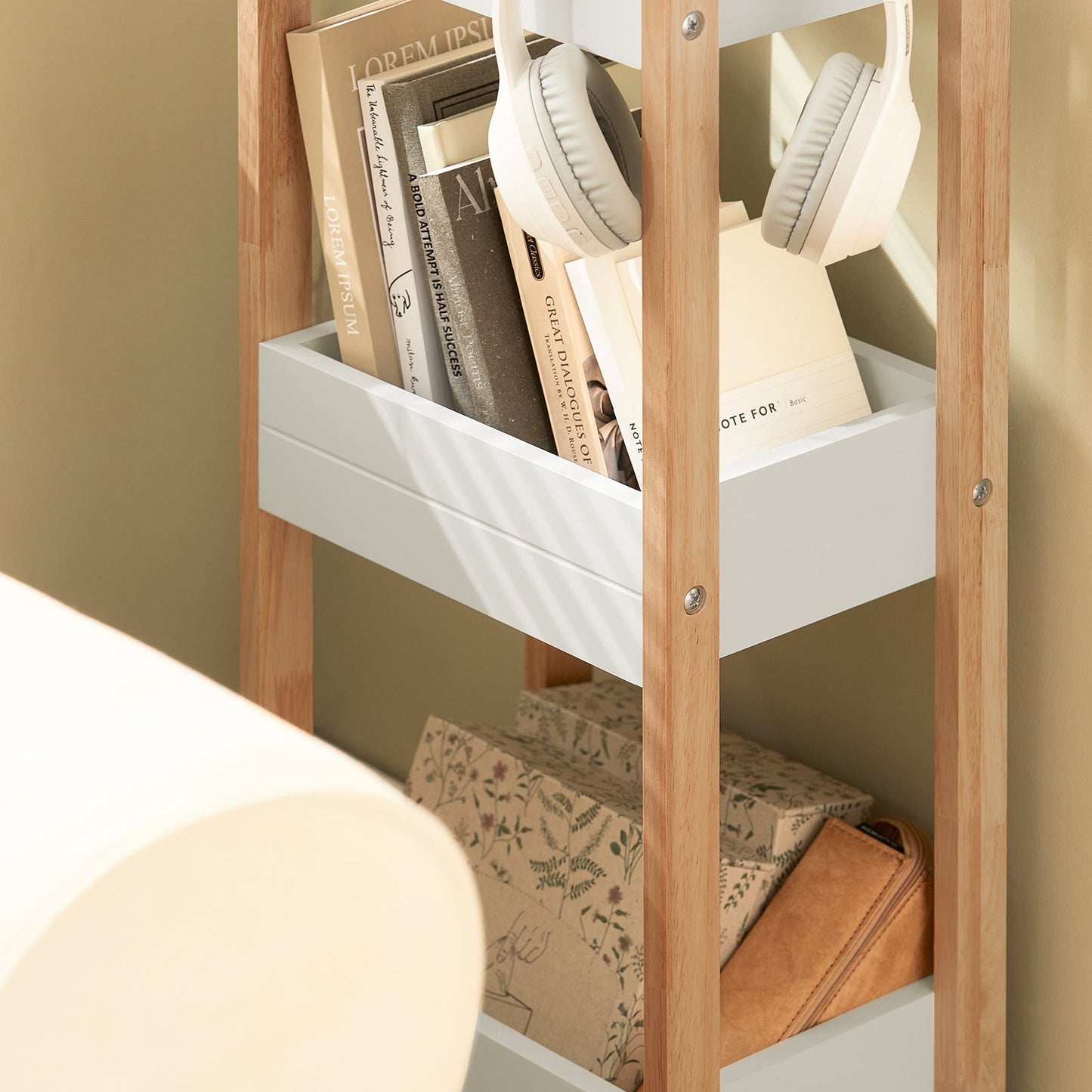 SoBuy Armoire de toilette 3 compartiments - 28x74x20 cm - Bois/Blanc