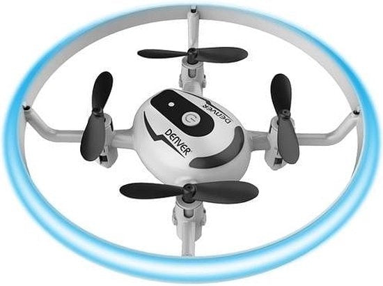 Denver Mini Drone voor Kinderen en Volwassenen - 30m Bereik - Gyro Functie - LED Licht - DRO121 - Zwart/Wit