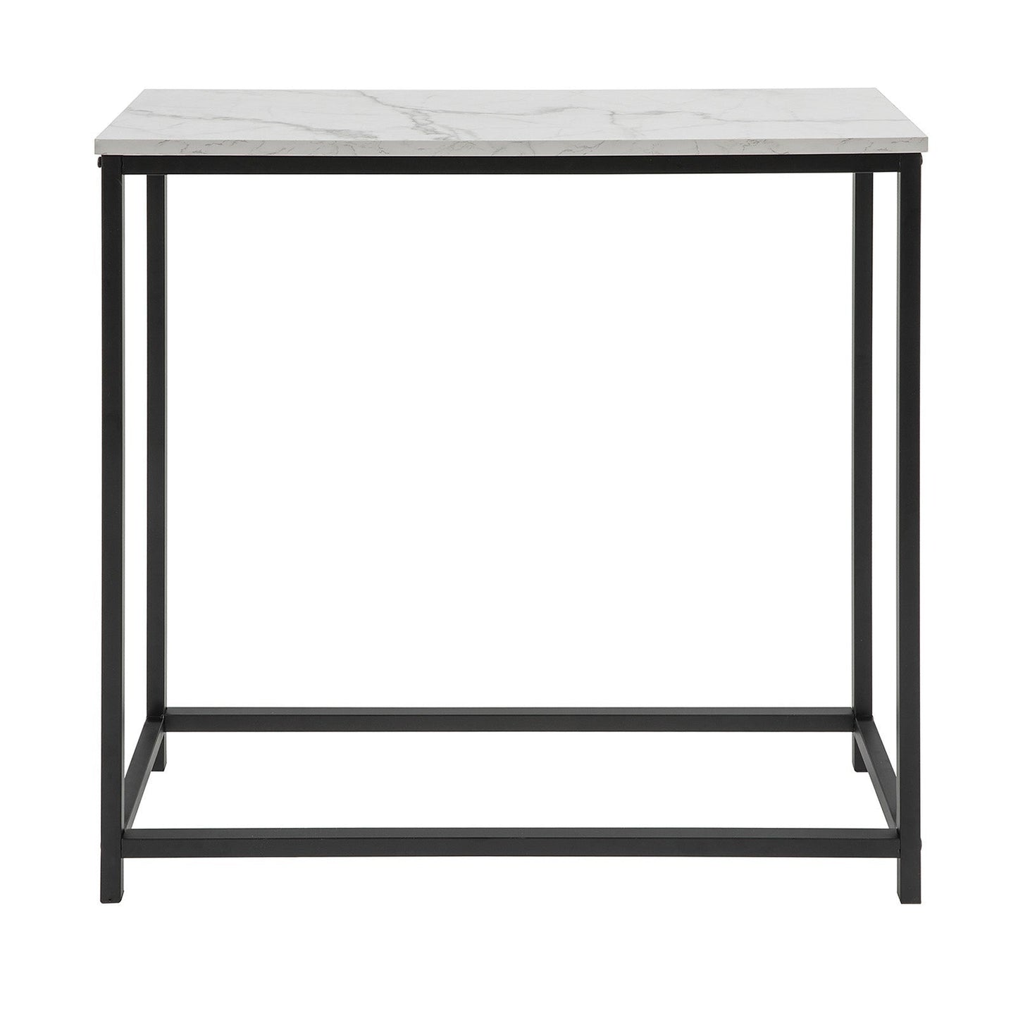SoBuy Table console - Plateau blanc - Cadre métal noir - 80x75x30cm - Industriel - FSB29-SCH