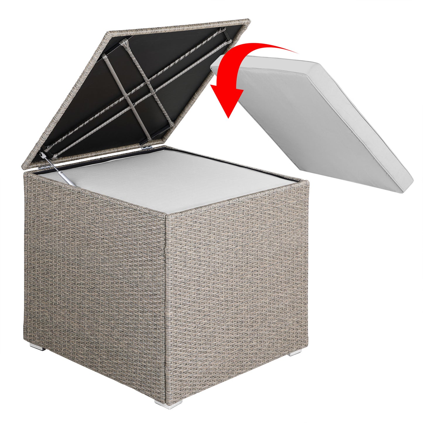 Boîte à coussins de jardin - Casaria - 318 L - Doublure imperméable avec zip - Acier galvanisé- 75x75x70cm