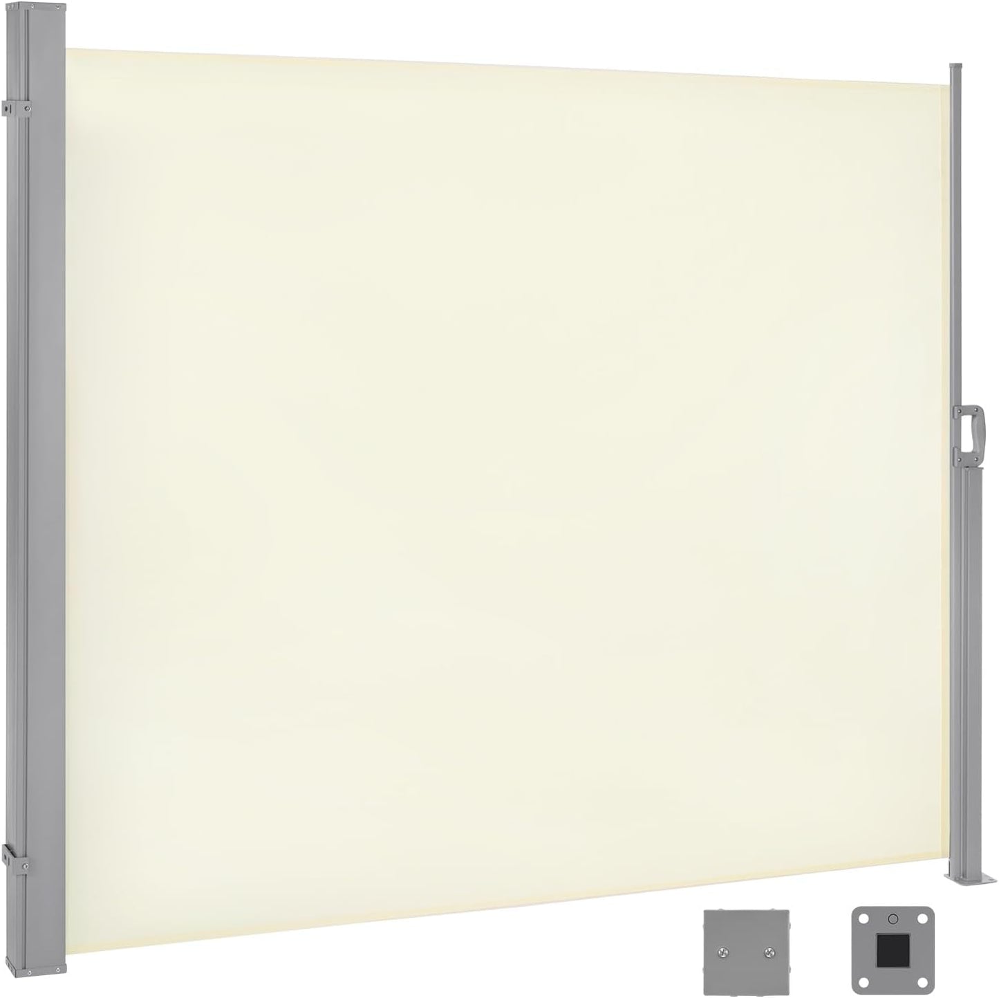 WOLTU Store latéral rétractable 180 x 350 cm - Protection contre les regards indiscrets - Protection solaire et coupe-vent - Crème