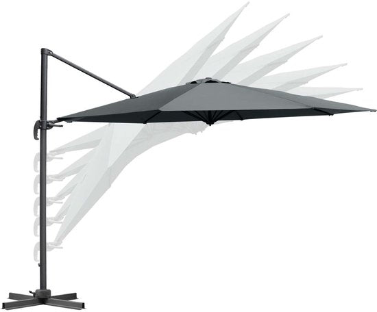 Feel Furniture - Parasol de luxe - Roma 4 x 4 mètres, octogonal - Gris foncé