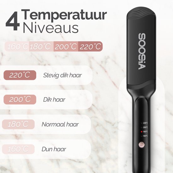 Soosia 5-in-1 Switch Styler - Lisseur, gaufrier, fer à vagues et fer à boucler - Plaques en céramique de 3,5 cm - Or rose