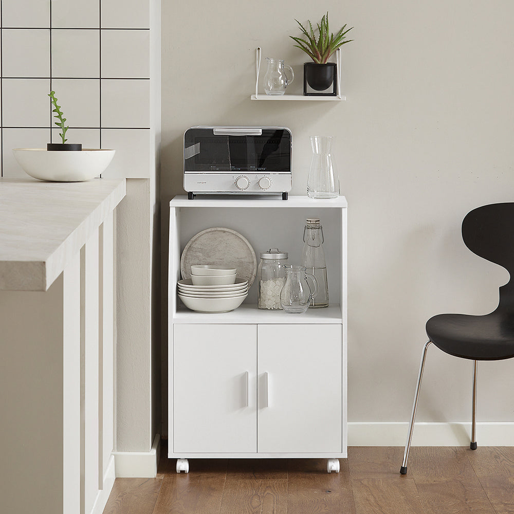 Armoire de cuisine sur roulettes - SoBuy - 55x38x84 cm - Blanc