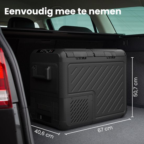 Auronic Electric Cool Box - Compresseur - Deux zones - 12V 230 Volt - Voiture - 45L - Frigobox - Noir/Gris