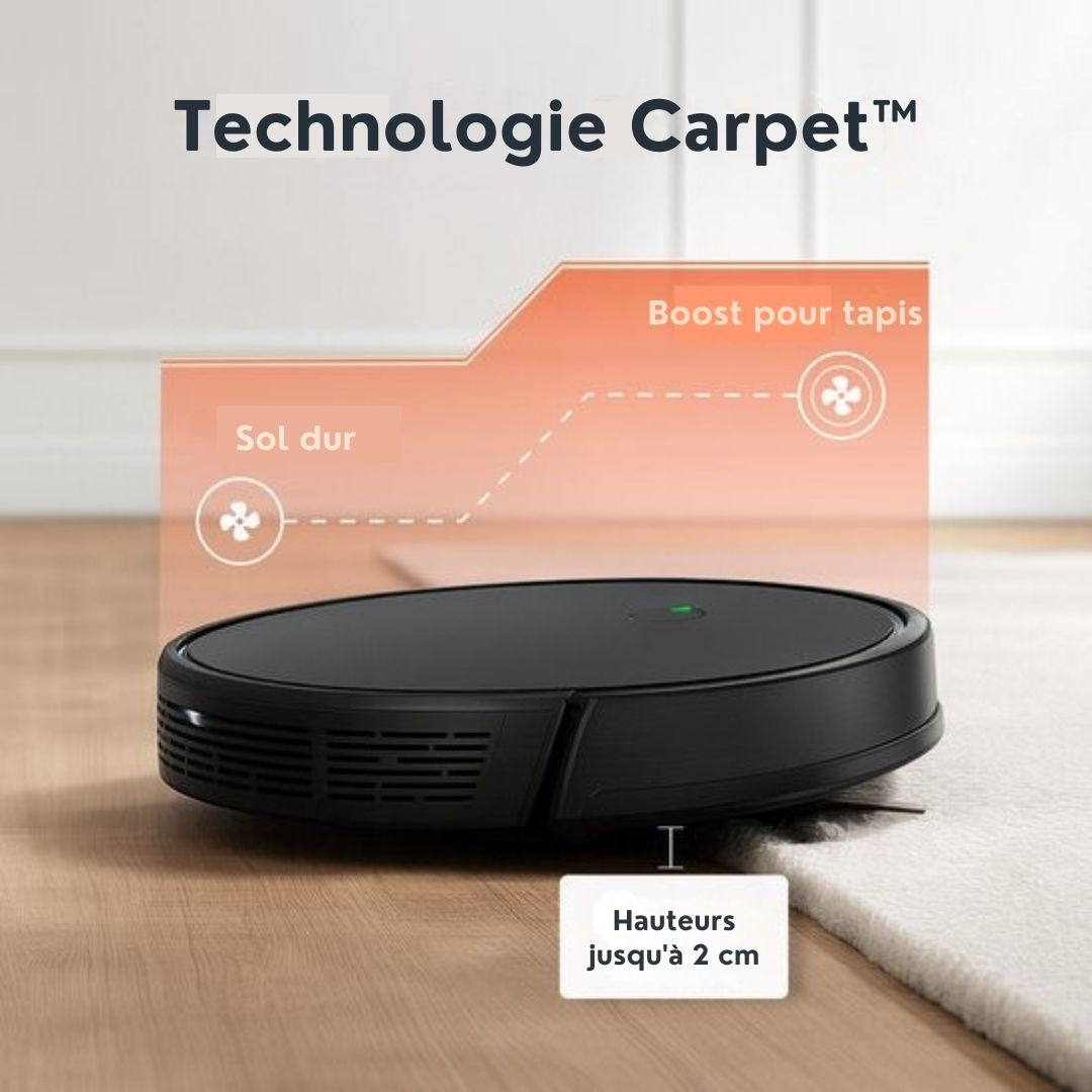 Robot Aspirateur avec fonction balayage Skoov - Avec station de chargement et de déchargement - APP - Animaux - Maison - Automatique - Poils de chien - 2000 PA - Noir
