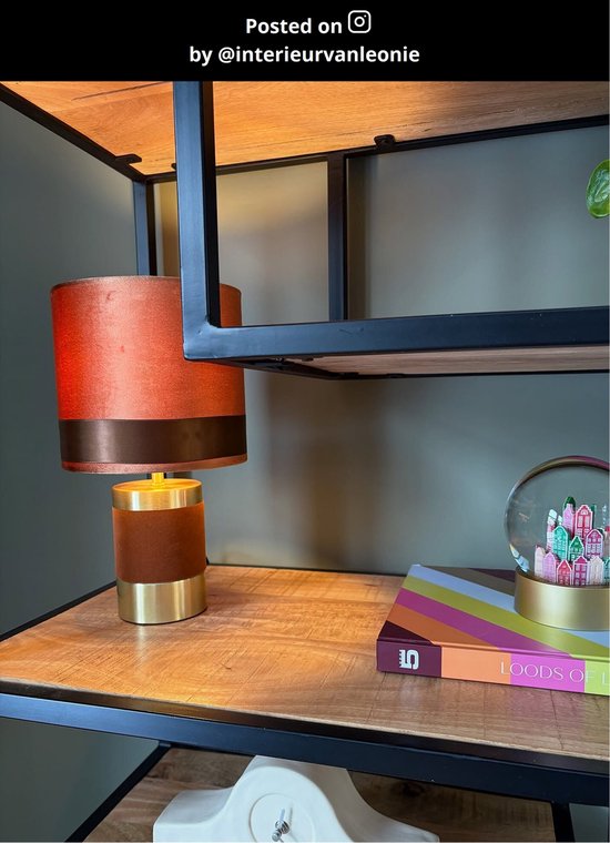 Lucide EXTRAVAGANZA FRIZZLE - Lampe de table - Ø 18 cm - 1xE14 - Marron